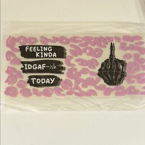 Pink and Black Graphic Sticker DTF DEACAL FOR CUPS.